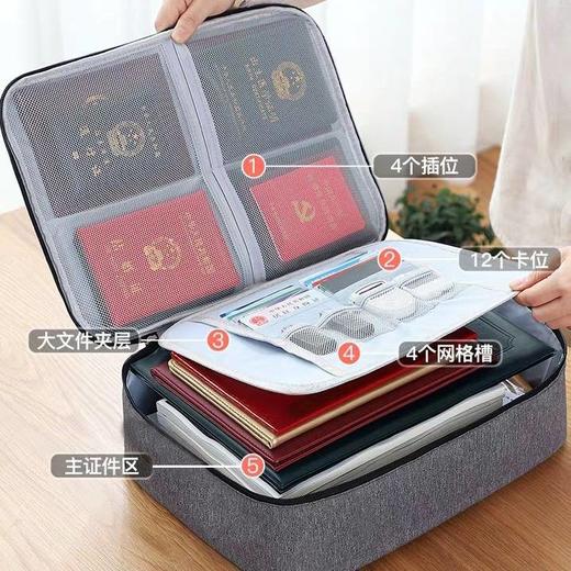 家庭证件收纳包盒家用多层大容量多功能箱档案文件护照卡包整理袋 商品图1