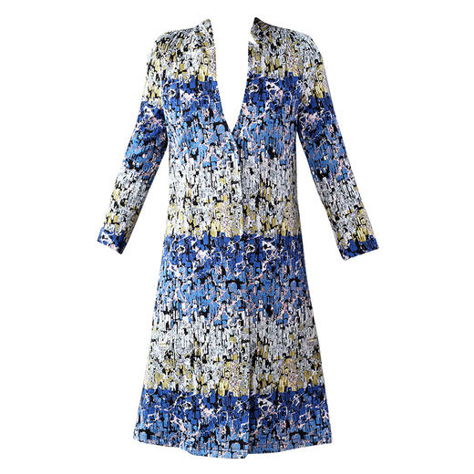 NYT-004秋冬新款宽松时尚印花优雅端庄中长款风衣 商品图4