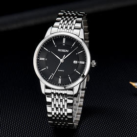 劳士顿（ROSDN）手表 石英情侣表钟表男表黑盘钢带 G3150S-TAB