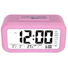 康巴丝（Compas）闹钟智能电子静音夜光聪明灯自动感光三组闹铃小闹钟儿童学生钟蓄电版WD8775 粉色 商品缩略图1