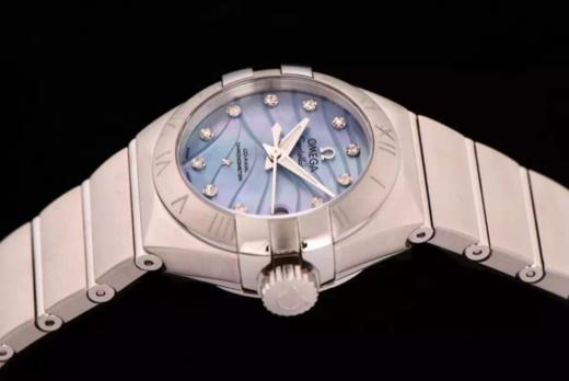 V6欧米茄星座123.10.27.20.57.001机械女士手表，精钢镀18k表链表壳，搭载定制版8520，全自动机械机芯，尺寸：27*13毫米，女士手表，精钢表带，透底 商品图2