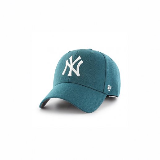 47通用MLB Major League Baseball海绿色白logo羊毛 洋基队 弯帽沿嘻哈帽 棒球帽 01-B-MVP17WBV-PG-PGJPY带授权招加盟代理