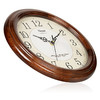汉时(Hense)客厅静音实木挂钟办公室时钟欧式田园挂表时尚创意家用石英钟表HW13棕色13英寸B款 商品缩略图0