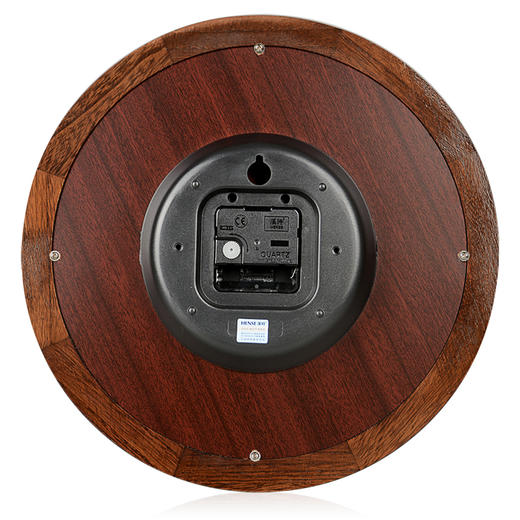 汉时(Hense)客厅静音实木挂钟办公室时钟欧式田园挂表时尚创意家用石英钟表HW13棕色13英寸B款 商品图4