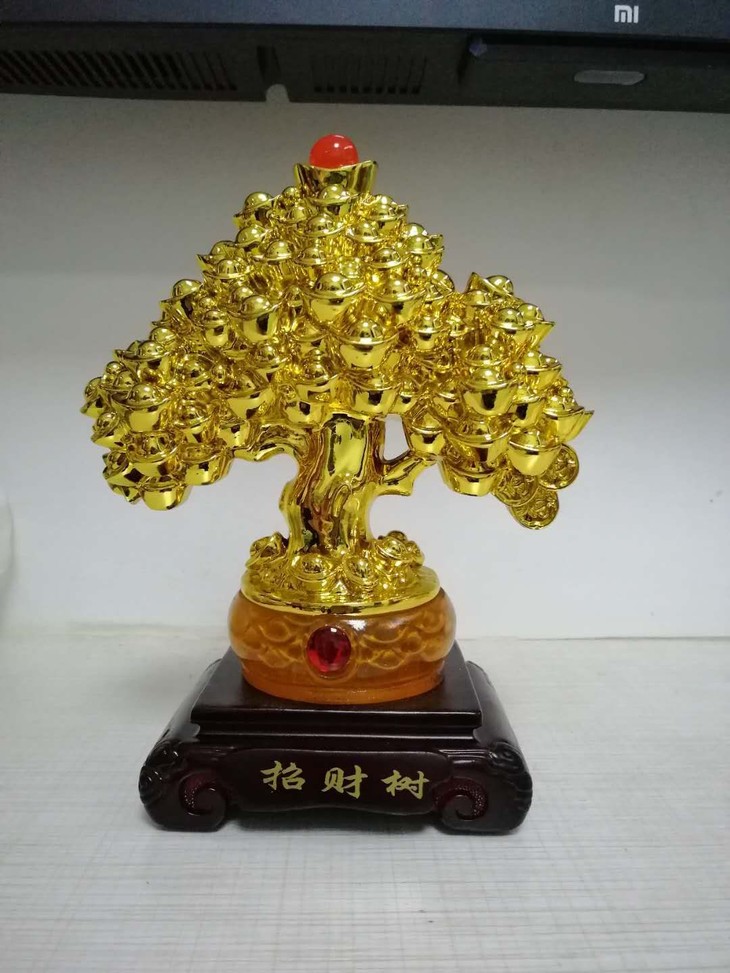 装饰发财树镀金色摇钱树招财树脂工艺品摆件办公开业家居装饰礼品