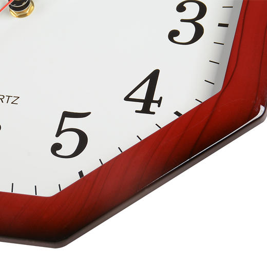 汉时(Hense)中式客厅挂钟复古八角时钟简约创意挂表经典石英钟表HW52红木色 商品图1