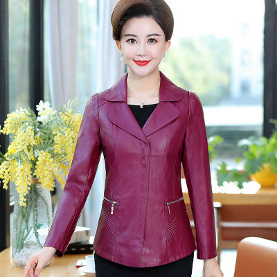 ct 3011-8868 妈妈皮衣外套女短款2019