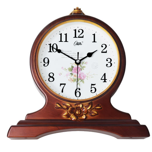 康巴丝（Compas）座钟古典欧式座钟表复古静音客厅装饰台钟创意卧室床头时钟石英钟C3099 古金色 商品图2