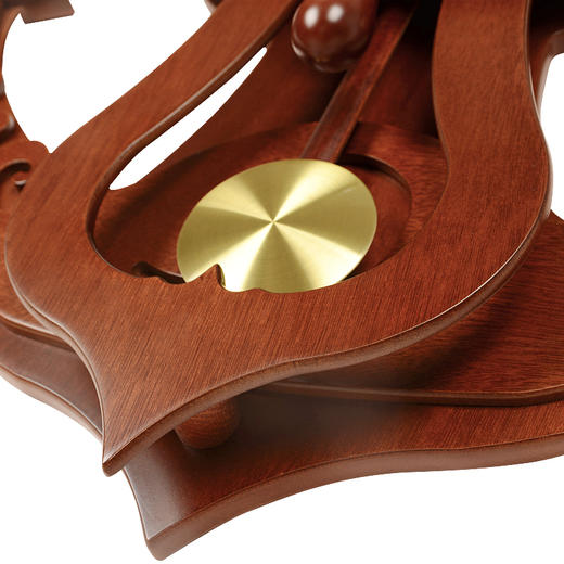 汉时(Hense)欧式船舵挂钟创意静音实木时钟木质艺术挂表现代壁钟客厅摆钟经典石英钟表HP39棕色 商品图1