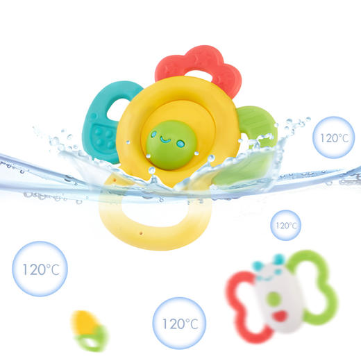 【会员价：31.09】澳贝（AUBY）婴儿摇铃牙胶宝宝新生儿玩具0-6-12个月0-1岁放心煮摇铃5pcs礼盒 461516【新旧配色随机发货】 商品图6