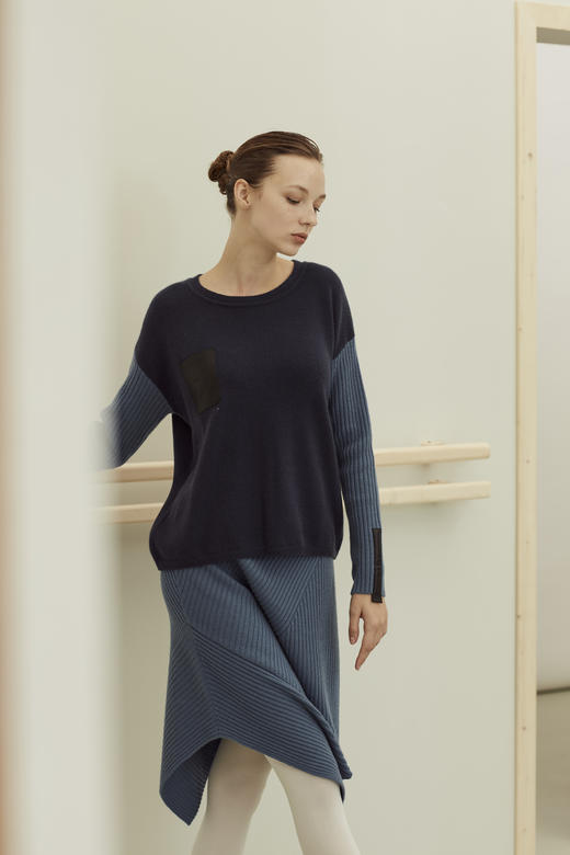 A字抽条不规则半身裙 SJF91W105N 商品图2