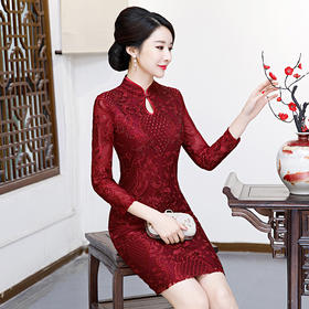 QQX-9236新款冬季妈妈装婚宴旗袍