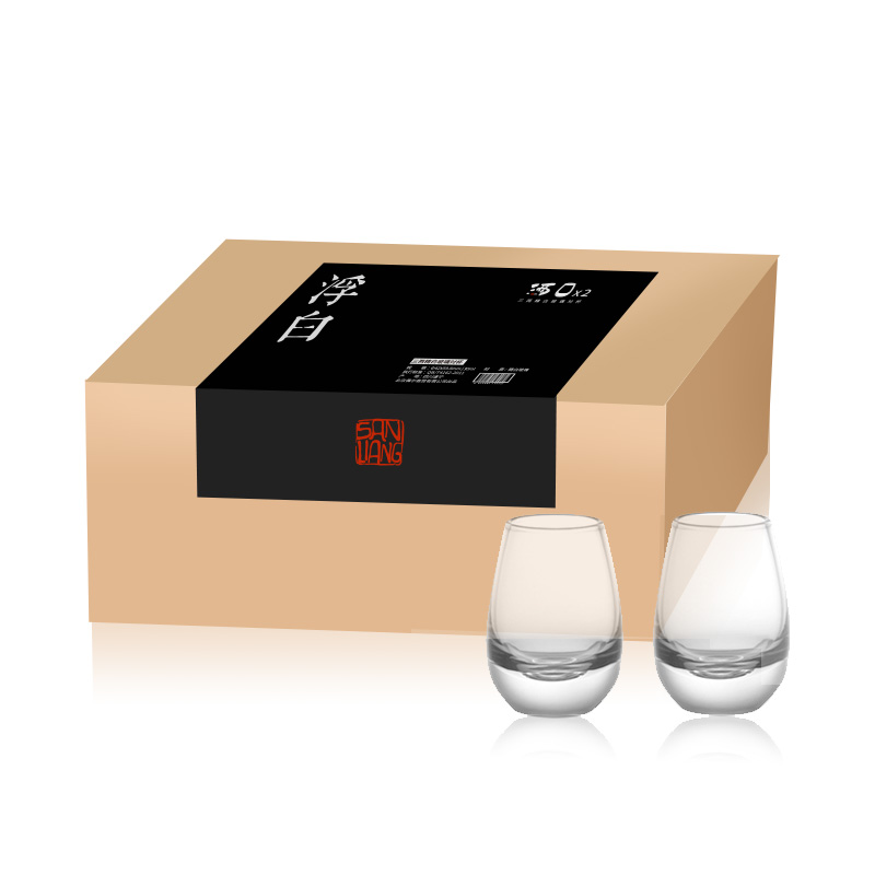 【三两】-【浮白酒杯-2只*1盒】-单盒装
