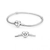 PANDORA潘多拉 590719女式Moments银色925纯银心形扣 蛇骨链手链 手镯JPY带授权招加盟代理 商品缩略图3