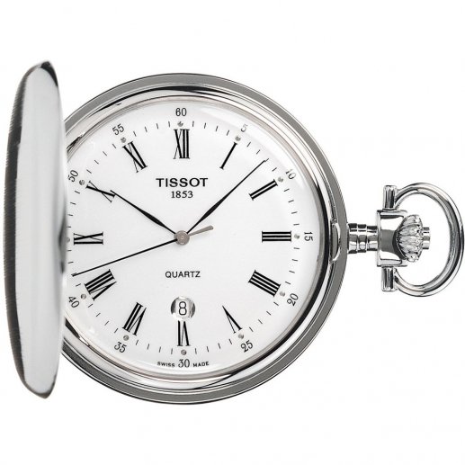 Tissot T-Pocket男女款48mm白色表盘不锈钢外壳不锈钢表链抗划伤矿物质表面石英表T83655313JPY带授权招加盟代理