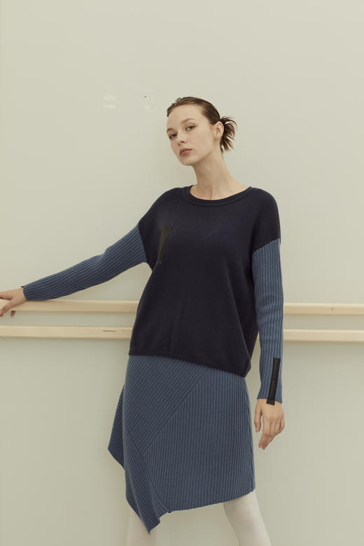 A字抽条不规则半身裙 SJF91W105N 商品图0