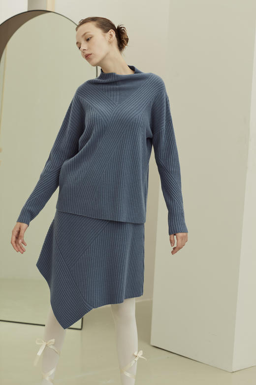 小立领阔型抽条女套衫 SJF91W104N 商品图2