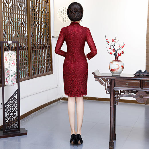 QQX-9236新款冬季妈妈装婚宴旗袍 商品图3