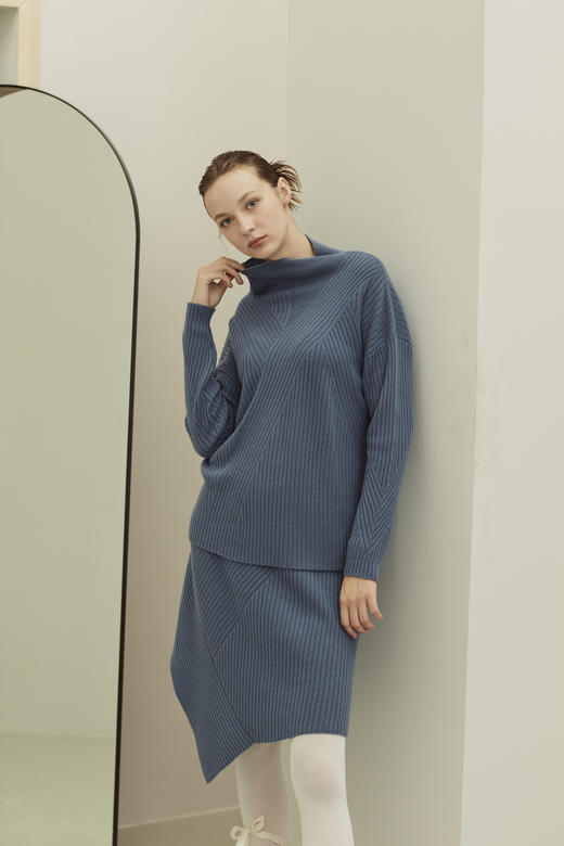 A字抽条不规则半身裙 SJF91W105N 商品图1