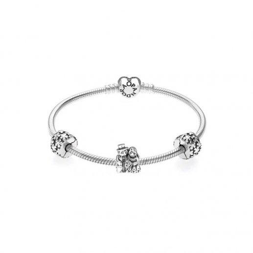 PANDORA潘多拉 590719女式Moments银色925纯银心形扣 蛇骨链手链 手镯JPY带授权招加盟代理 商品图4