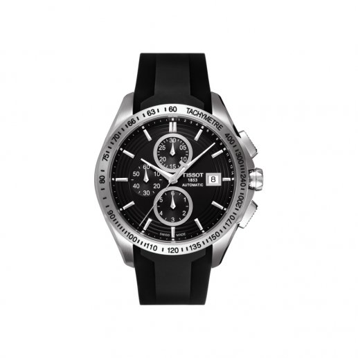 Tissot Veloci T男式47mm黑色表盘不锈钢外壳橡胶表带蓝宝石表面机械表T0244271705100JPY带授权招加盟代理