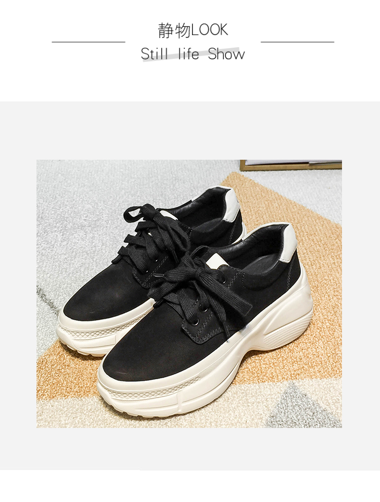 五折特惠欧洲站女鞋2019秋季磨砂真皮厚底松糕鞋女yg009540