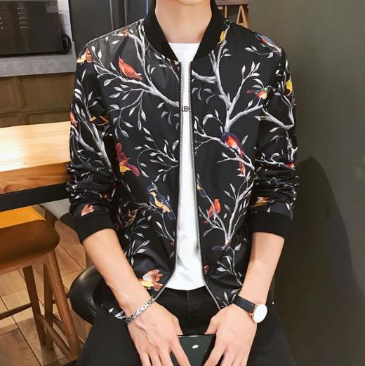 【服饰鞋包】外套男秋季港风休闲棒球领夹克男潮牌多款印花外衣潮流薄款上衣男 商品图2