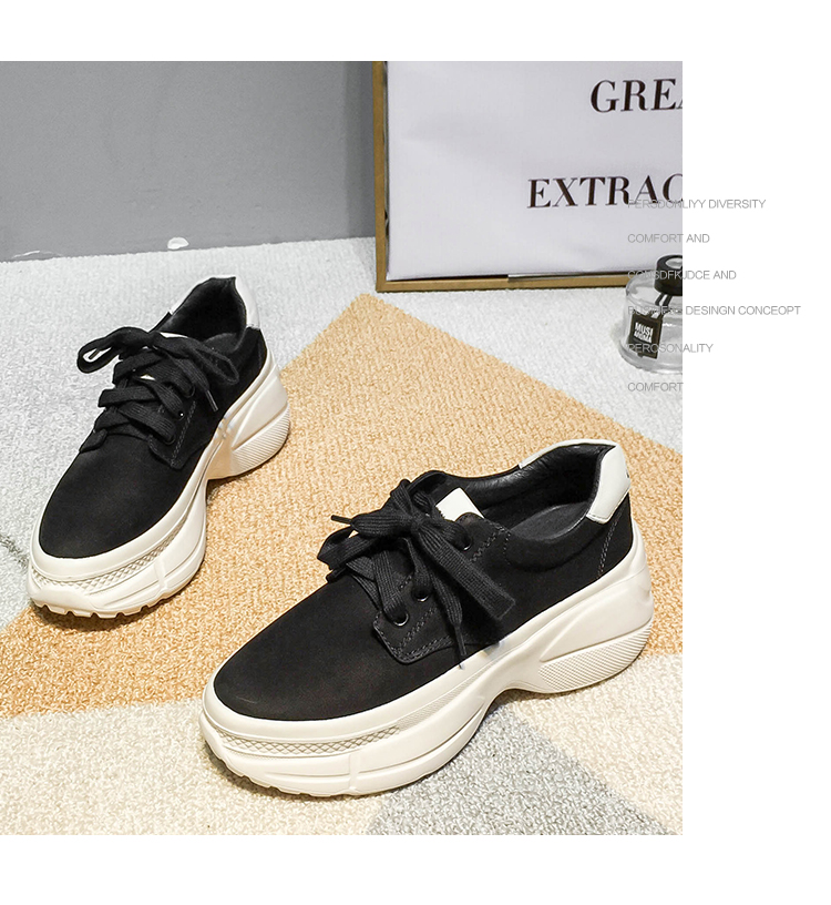 五折特惠欧洲站女鞋2019秋季磨砂真皮厚底松糕鞋女yg009540