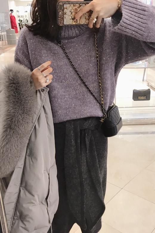 金蘑菇菇 冬天的甜甜小姐姐 洋气绑带半裙女简约百搭针织中长裙  1212 商品图5