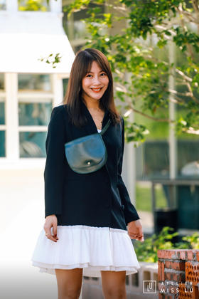 AtelierMissLu / Shelly-黑色下摆褶皱装饰西装