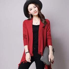 FCY-MG1-80秋季欧美流苏宽松针织衫