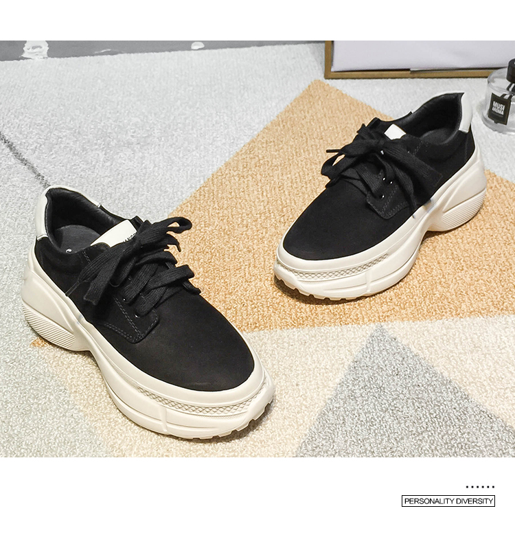 五折特惠欧洲站女鞋2019秋季磨砂真皮厚底松糕鞋女yg009540