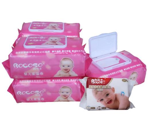 【湿巾】*邦可士婴儿湿巾100抽带盖  宝宝护肤湿纸巾防止红屁屁 商品图0