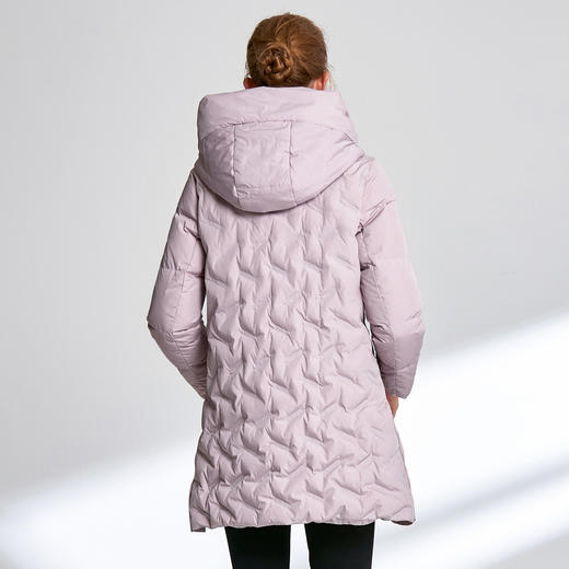 EITIE爱特爱女装秋冬新品时尚格纹中款连帽羽绒服显瘦百搭D1911305 商品图4