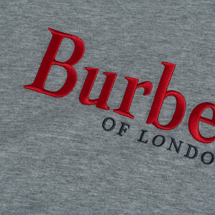 burberry巴宝莉纯棉灰色红字短袖圆领t恤衫