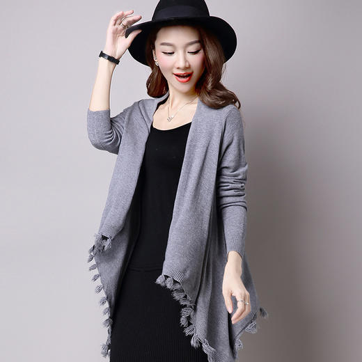 FCY-MG1-80秋季欧美流苏宽松针织衫 商品图3