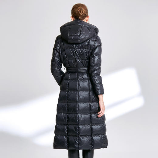 EITIE爱特爱女装冬新品时尚收腰连帽长款羽绒服面包服显瘦D1911321 商品图3