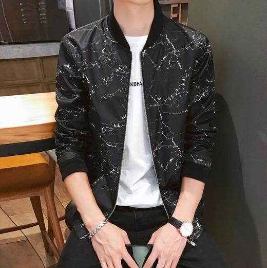 【服饰鞋包】外套男秋季港风休闲棒球领夹克男潮牌多款印花外衣潮流薄款上衣男 商品图1