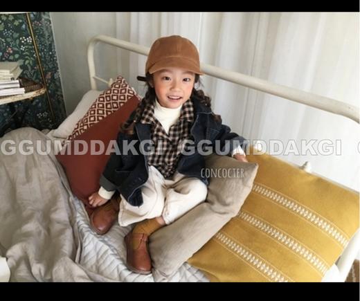 韩国东大门潮牌童装  GGUMDDAKGI 新品青瓷牛仔童装上衣外套 黑色  深色牛仔  2XLJPY带授权招加盟代理 商品图2