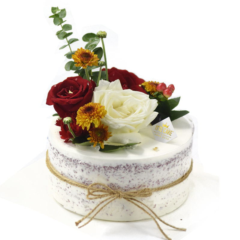 【花朝月夕】鲜花酸奶红丝绒蛋糕