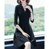 丁摩 优雅女人小黑裙七分袖打底连衣裙18-88DB99-24.05.31 商品缩略图3