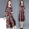 YWE-19ZQ55秋季新款印花时尚气质优雅连衣裙 商品缩略图0