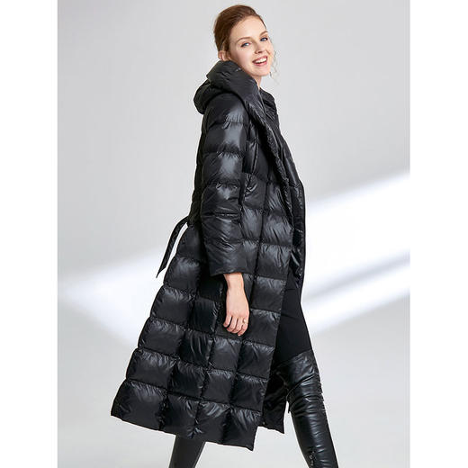EITIE爱特爱女装冬新品时尚收腰连帽长款羽绒服面包服显瘦D1911321 商品图0