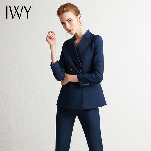 IWY/蓝色长袖西装长裤套装CP9355 商品图2