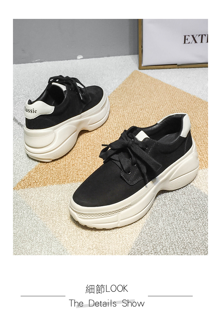 五折特惠欧洲站女鞋2019秋季磨砂真皮厚底松糕鞋女yg009540