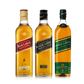 尊尼获加 红牌+黑牌+绿牌 威士忌700ml*3 盒装 组合优惠装