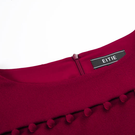 EITIE爱特爱女装秋新品优雅一字肩时尚喇叭袖收腰显瘦连衣裙5807569 商品图13