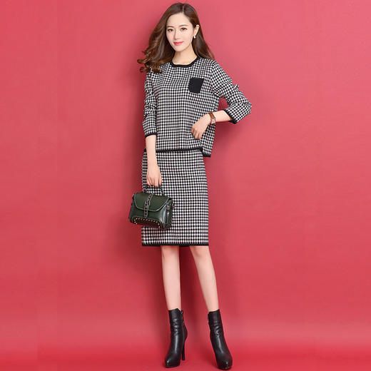 2019年新款秋装套装女洋气减龄毛衣针织两件套女套装裙hq1928