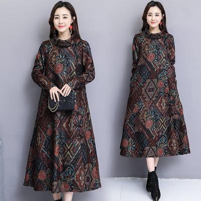 AHM-aawl909秋季新款气质加绒加厚毛呢连衣裙 商品图2