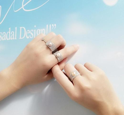 【首饰】*时尚淡水珍珠戒指S925纯银开口指环 商品图0